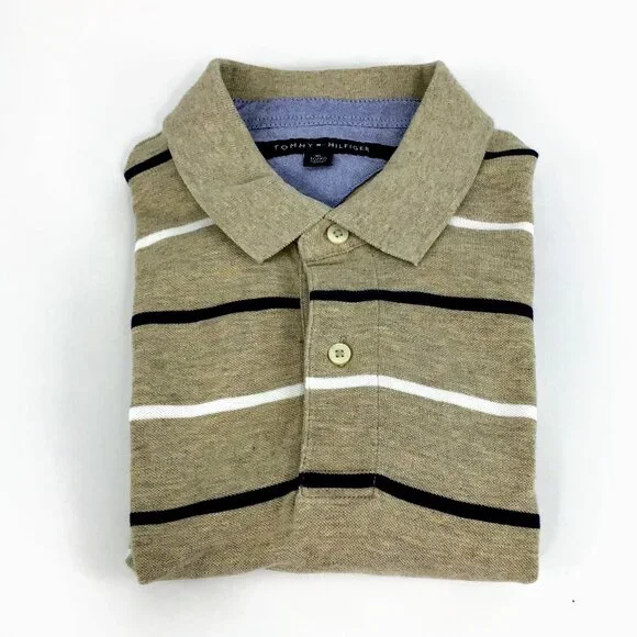 Tommy Hilfiger Striped Polo Collared Men’s Short Sleeves Shirt X-Large - Picture 10 of 12
